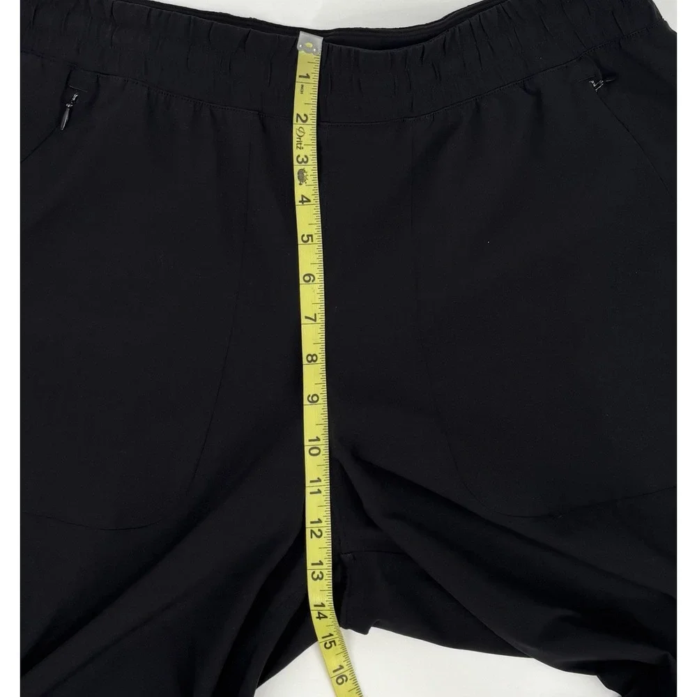 Lululemon Wide Leg Luxtreme Woven Travel Pants 14 Black Elastic Waist‎ Pockets